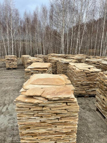 Плитняк златолит жёлтый для фасада 1,5-3 см купить в Саратове