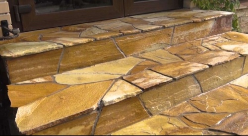 Плитняк златолит жёлтый золотистый для отмостки купить в Саратове