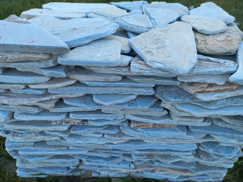 Плитняк златолит зелёный галтованный для цоколя купить в Саратове